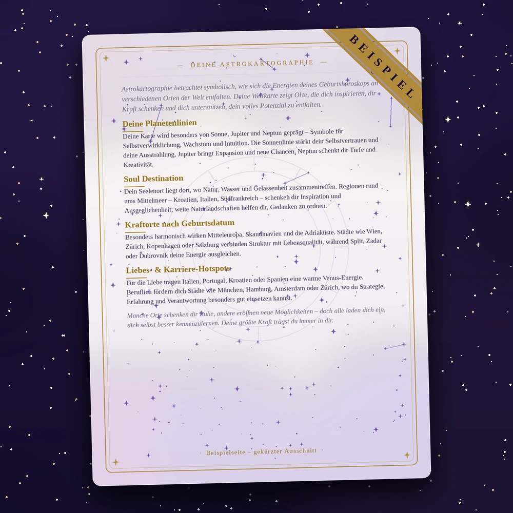 Astrokartographie-Paket Beispielseite