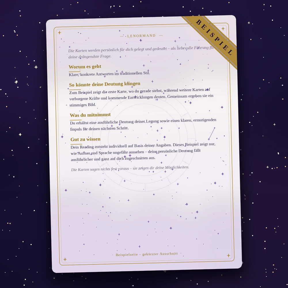 Lenormand Beispielseite